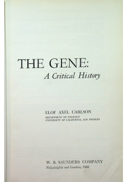 The gene A critical history