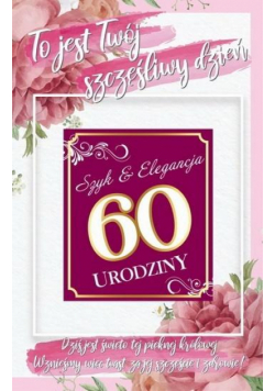 Karnet Urodziny 60 damskie + naklejka 2K - 005