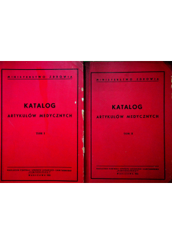 Katalog artykułów medycznych  tom 1 i 2