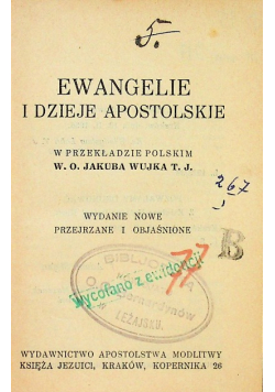 Ewangelie i Dzieje Apostolskie 1936 r.