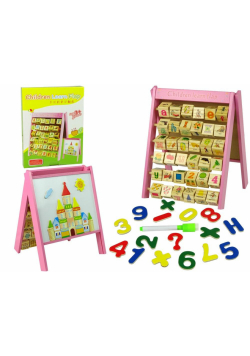 Tablica edukacyjna drewniana 2w1
