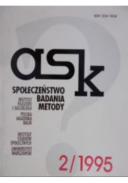 Ask, Społeczeństwo, badania, metody, 2/1995
