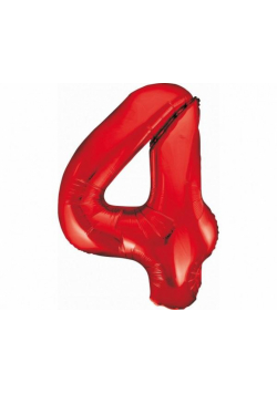 Balon foliowy B&C cyfra 4 czerwona 85cm