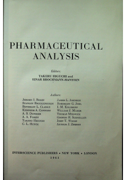 Pharmaceutical analysis