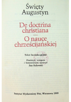 De Doctrina Christiana O nauce chrześcijańskiej