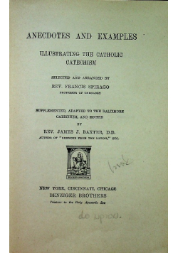 Anecdotes and examples illustrating the Catholic catechism 1904 r.