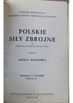 Polskie siły zbrojne w drugiej wojnie światowej tom III 1950r.
