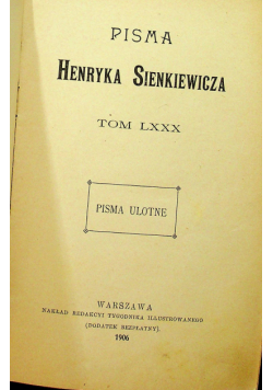 Pisma Henryka Sienkiewicza tom LXXX