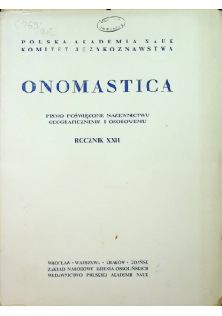 Onomastica rocznik XXII