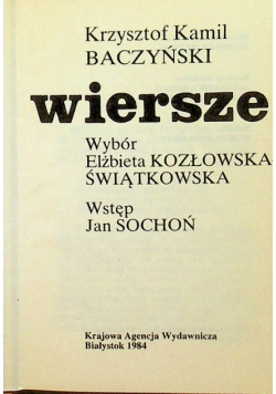 Baczyński Wiersze