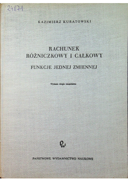 Rachunek różniczkowy i całkowy funkcje jednej zmiennej