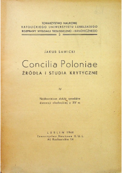 Concilia Poloniae źródła i studia krytyczne 1948 r.