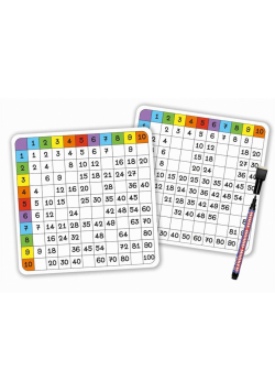 Tabliczka mnożenia - pisz i zmazuj (7 kart, pisak)