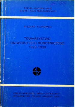 Towarzystwo Uniwersytetu Robotniczego 1923 1939