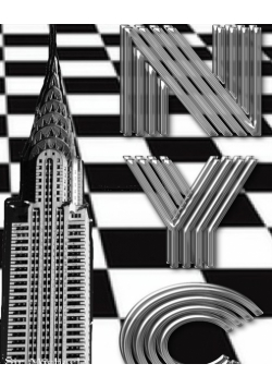 checker board New York City Chrysler Building creative drawing journal