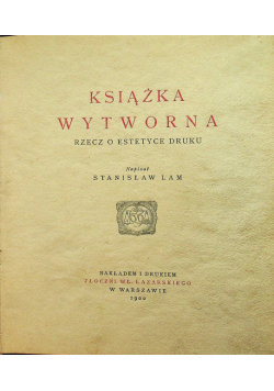 Książka wytworna 1922r