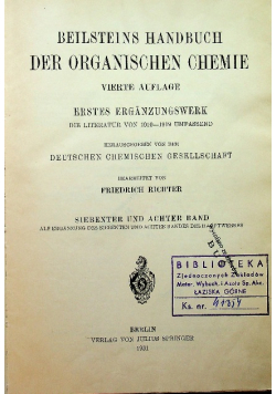 Beilsteins Handbuch der organischen Chemie vierte Auflage 1931 r