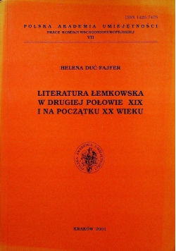 Literatura łemkowska w drugiej połowie XIX i na początku XX wieku Tom VII