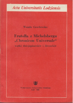 Frutolfa z Michelsbergu Chronicon universale wątki