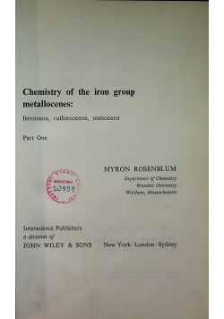 Chemistry of the iron group metallocences
