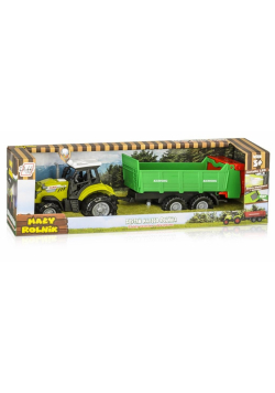 Traktor z przyczepą wywrotką rozdrabniacz
