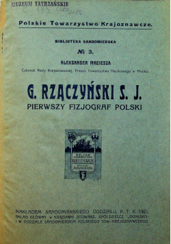 G Rzączyński S J 1921 r.