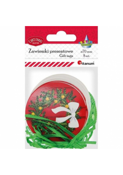 Karnety okrągłe Boże Narodzenie 70mm 8szt