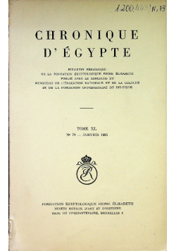 Chronique D egypte 79 tome XL