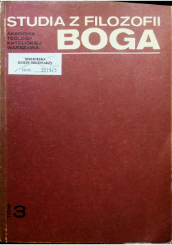 Studia z filozofii Boga Tom III