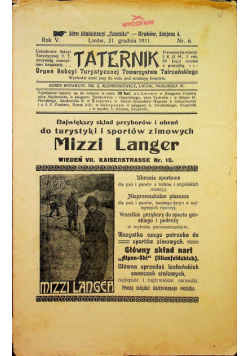 Taternik Rok V Numer 6 1911 r