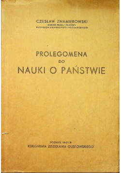 Prolegomena do nauki o państwie ok 1948 r.