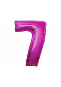 Balon foliowy cyfra 7 różowa 92cm