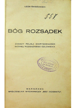 Bóg rozsądek 1929 r.