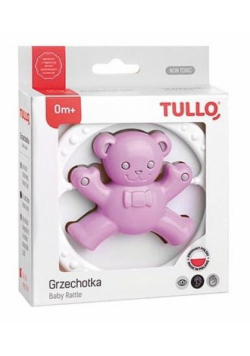 Grzechotka miś różowo-szary