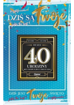 Karnet Urodziny 40 męskie + naklejka 2K - 009