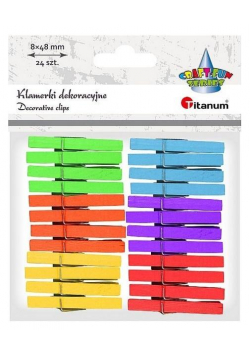 Klamerki drewniane 6 kolorów 7x49mm 24szt