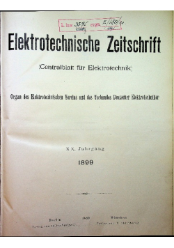Elektrotechnische Zeitschrift  1899 r