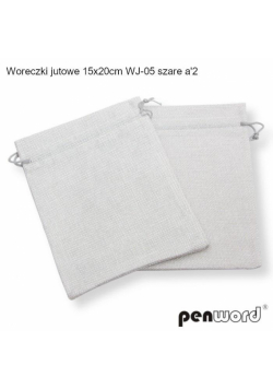 Woreczki jutowe szare 20x15cm 2szt