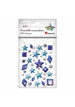 Kryształki samoprzylepne niebieskie mix 39szt