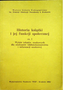 Historia książki i jej funkcji społecznej cz 1