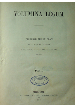 Volumina Legum tom I 1859 r