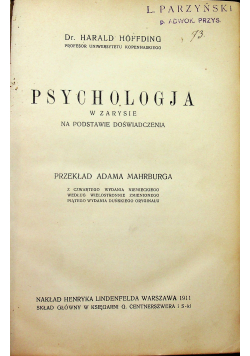 Psychologia w zarysie na podstawie doświadczenia 1911 r