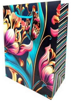 Torebka ozdobna matowa 18x23x10cm tulipany GB23125