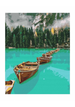 Malowanie po numerach - Kolejka łodzi 40x50cm