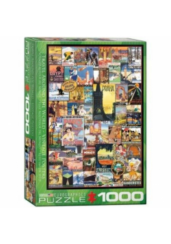 Puzzle 1000 Stare plakaty - Podróż dookoła świata