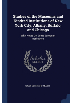 Studies of the Museums and Kindred Institutions of New York City, Albany, Buffalo, and Chicago