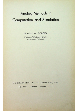 Analog Methods in Computation and Simulation