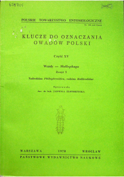 Klucze do oznaczenia owadów w Polsce Część XV Wszoły Mallophaga Zeszyt 5