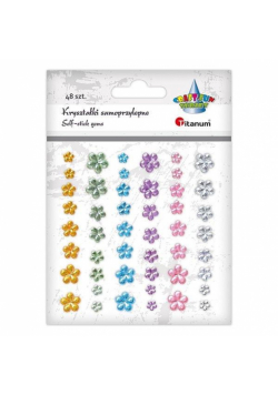 Kryształki samoprzylepne kwiaty 48szt