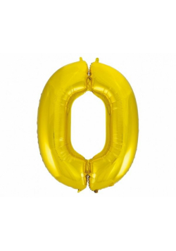 Balon foliowy B&C cyfra 0 złota 9 cm